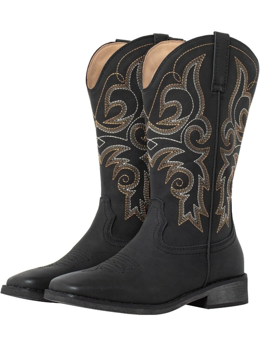 Women’s Black Cowboy Boots Western Country Cowgirl Boots Fashion Riding Shoes